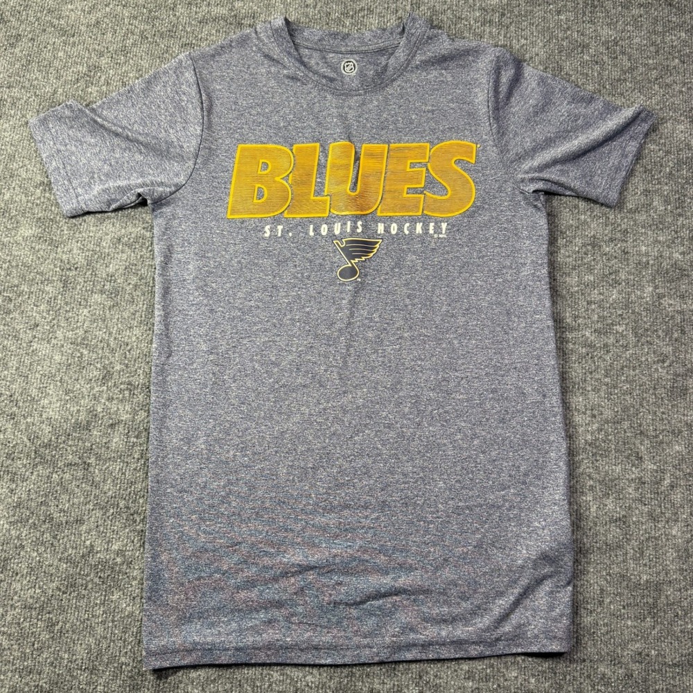 St Louis Blues NHL T Shirt Mens S Blue Heathered Sportswear